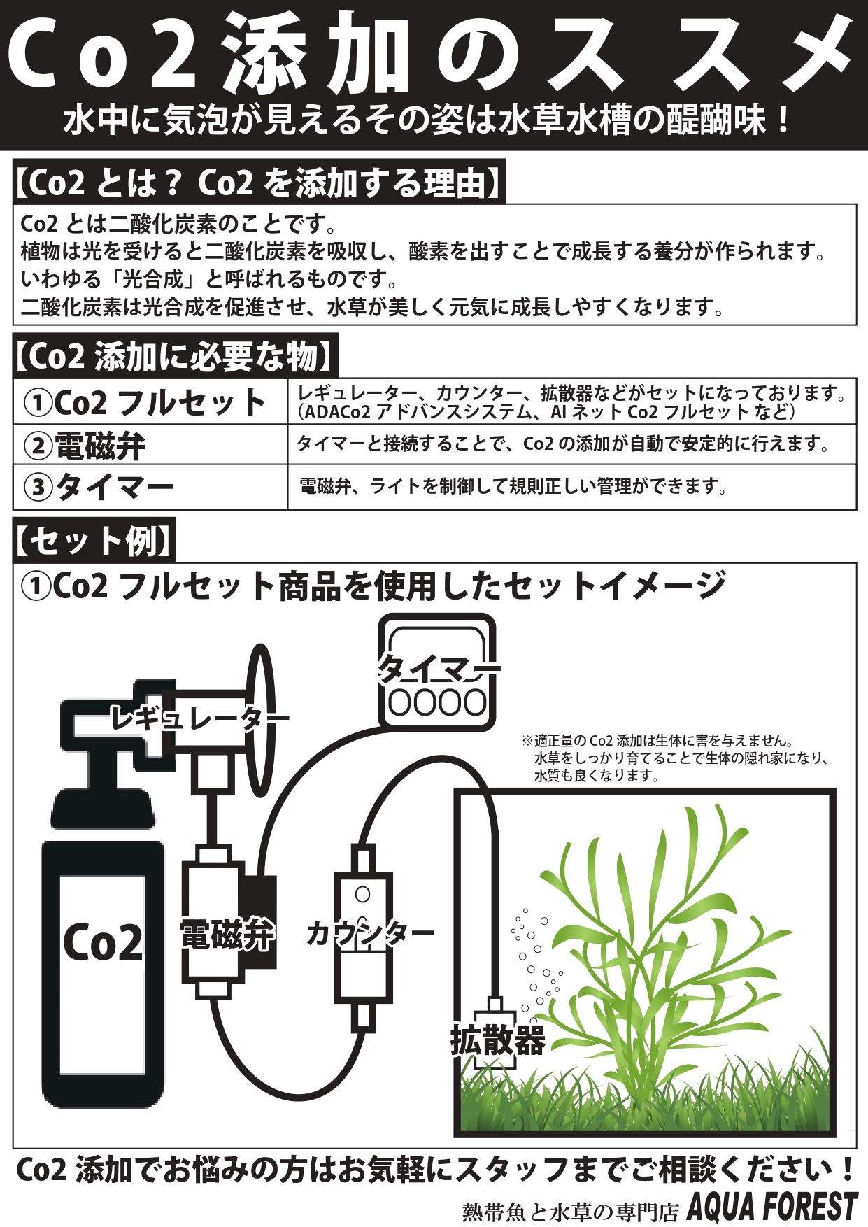 CO2アドバンスシステム-フォレストとCO2電磁弁とおまけセット